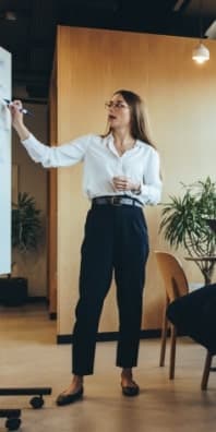 Consultant presenting in an office